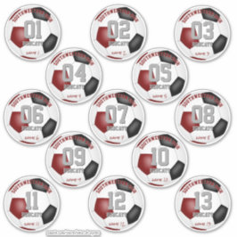 maroon zwarte sportgeschenken van 13 voetbalclubs sticker