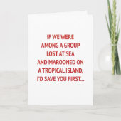 Maroonde op een eiland met You Funny Valentijn Feestdagen Kaart (Voorkant)