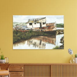 Marooned Ship Waterverf Canvas