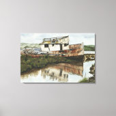 Marooned Ship Waterverf Canvas Afdruk (Voorkant)