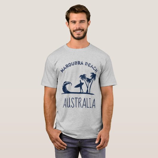 Maroubra Beach Australia surfing T-shirt (Voorkant volledig)