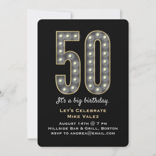 Marquee 50 jaar verjaardag uitnodiging (Voorkant)