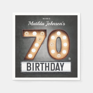 Marquee 70th Birthday Broadway Glamoureus Custom Servet