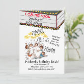 Marquee Boy's Movie Night Verjaardag Kaart (Staand voorkant)