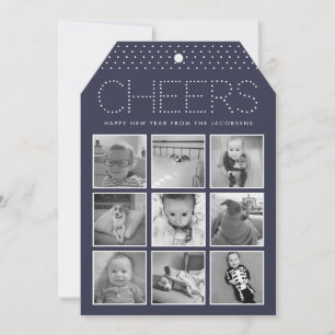 Marquee Cheers   Happy New Year Photo Collage Feestdagenkaart