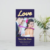 Marquee Lichten opslaan Datum fotokaart Save The Date (Staand voorkant)