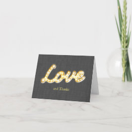 Marquee Lights Bedanktkaart Grijs Jute Bedankkaart