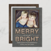 Marquee Lights Briefkaart Holiday Photo Card (Voorkant / Achterkant)