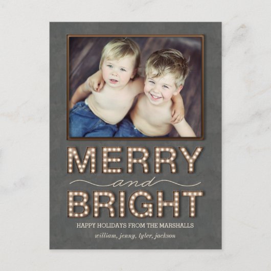 Marquee Lights Briefkaart Holiday Photo Card (Voorkant)