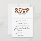 Marquee Lights Bruiloft RSVP Kaart (Voorkant)