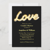 Marquee Lights Couple's Shower Invite Kaart (Voorkant)