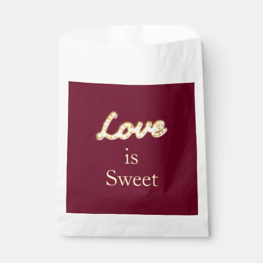 Marquee Lights Favor Bag - marsala Bedankzakje (Voorkant)