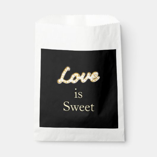 Marquee Lights Favor Bag - zwart Bedankzakje (Voorkant)