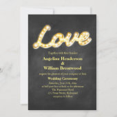 Marquee Lights Huwelijksuitnodiging - krijtbord Kaart (Voorkant)