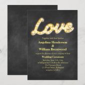 Marquee Lights Huwelijksuitnodiging - krijtbord Kaart (Voorkant / Achterkant)