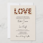 Marquee Lights 'Love' bruiloft uitnodiging (Voorkant)