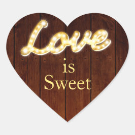 Marquee Lights Love is Sweet-Barn board Hart Sticker