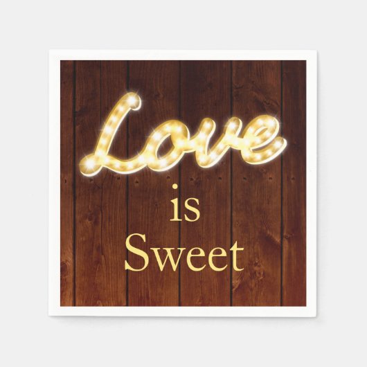 Marquee Lights Love is Sweet-Barn board Servet (Voorkant)
