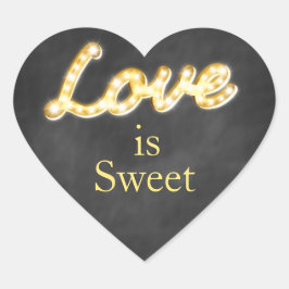  Marquee Lights Love is Sweet-chalkboard Hart Sticker