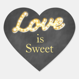 Marquee Lights Love is Sweet-chalkboard Hart Sticker