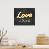 Marquee Lights Love is Sweet-chalkboard Poster (Keuken)