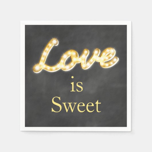 Marquee Lights Love is Sweet-chalkboard Servet (Voorkant)