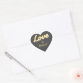Marquee Lights Love is Sweet Gray Burlap Hart Sticker (Envelop)