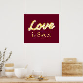 Marquee Lights Love is Sweet - marsala Poster (Keuken)