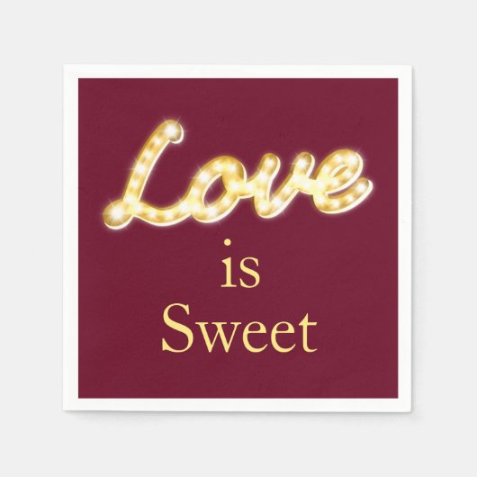 Marquee Lights Love is Sweet - marsala Servet (Voorkant)