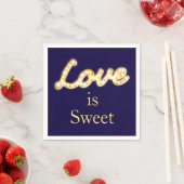 Marquee Lights Love is Sweet Napkin - blauw Servetten (Insitu)