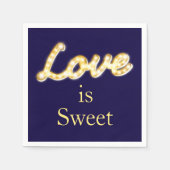 Marquee Lights Love is Sweet Napkin - blauw Servetten (Voorkant)