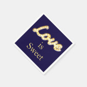 Marquee Lights Love is Sweet Napkin - blauw Servetten (Hoek)