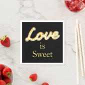 Marquee Lights Love is Sweet Napkin zwart Servetten (Insitu)