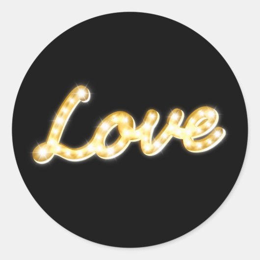 Marquee Lights Love Sticker - zwart (Voorkant)