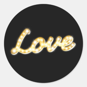 Marquee Lights Love Sticker - zwart