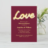 Marquee Lights Rehearsal Dinner Invite Kaart (Staand voorkant)