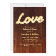 Marquee Lights Rehearsal Dinner Invite