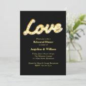 Marquee Lights Rehearsal Dinner Invite Kaart (Staand voorkant)