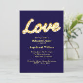 Marquee Lights Rehearsal Dinner Invite Kaart (Staand voorkant)