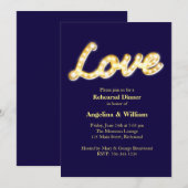 Marquee Lights Rehearsal Dinner Invite Kaart (Voorkant / Achterkant)