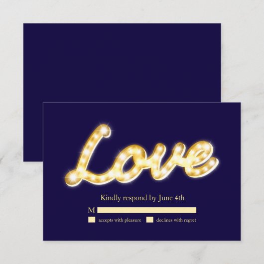 Marquee Lights RSVP - blauw (Voorkant / Achterkant)