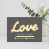 Marquee Lights RSVP Grey Burlap (Staand voorkant)