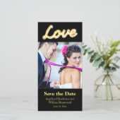 Marquee Lights Save the Date Fotokaart (Staand voorkant)