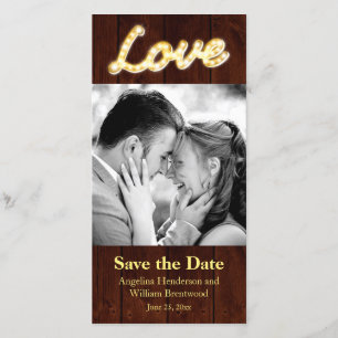 Marquee Lights Save the Date Fotokaart