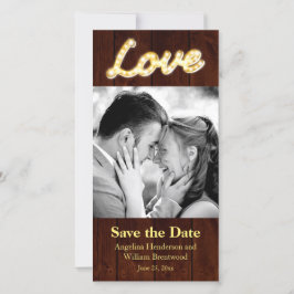 Marquee Lights Save the Date Fotokaart