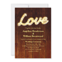 Marquee Lights Wedding Invite - schuurbord