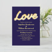 Marquee Lights Wedding Uitnodiging (Staand voorkant)