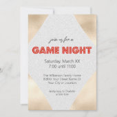Marquee teken op Gold Game Night Party Kaart (Voorkant)