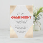 Marquee teken op Gold Game Night Party Kaart (Staand voorkant)