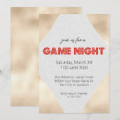 Marquee teken op Gold Game Night Party Kaart (Voorkant / Achterkant)